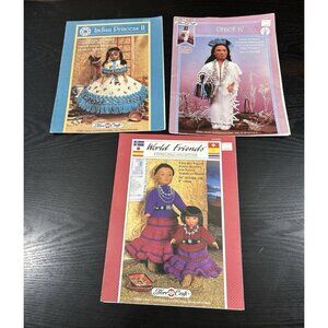 Lot Of 3 FIBRE CRAFT INDIAN PRINCESS Chief World friends Crochet Doll Patterns